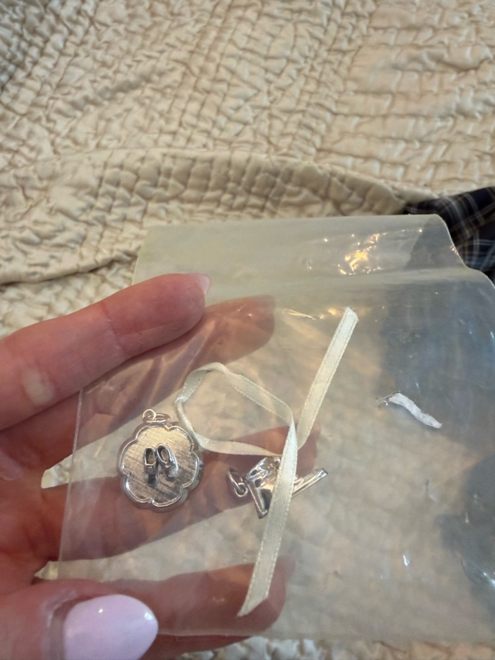 Silver shoe charms